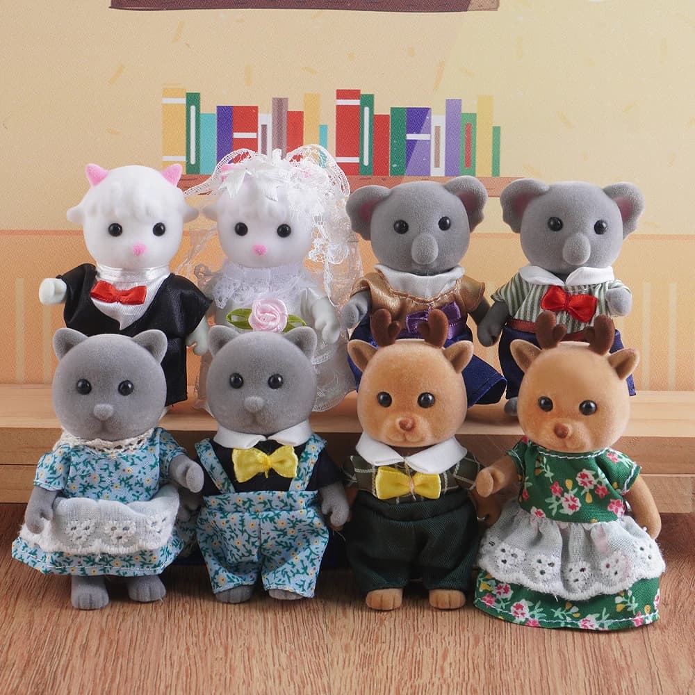 مجموعة لعب عائلة الغابات، رنة، أرنب، باندا، هدية عيد الميلاد للأطفال - 4