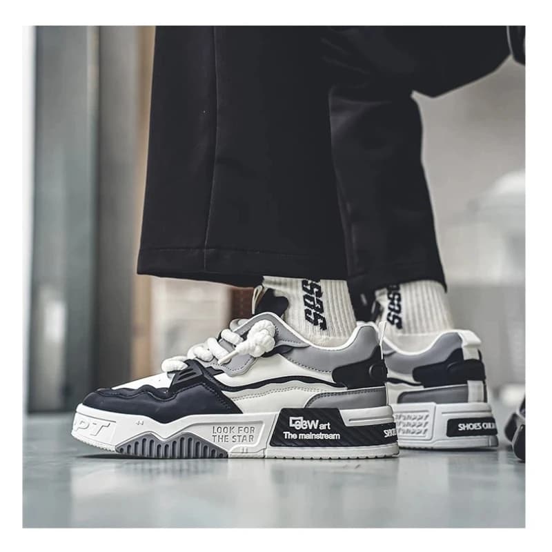 أحذية سنيكرز رجالية، أحذية رياضية خفيفة الوزن ومتنفسية، موضة الشارع، متينة للمشي، مناسبة للمراهقين - 3