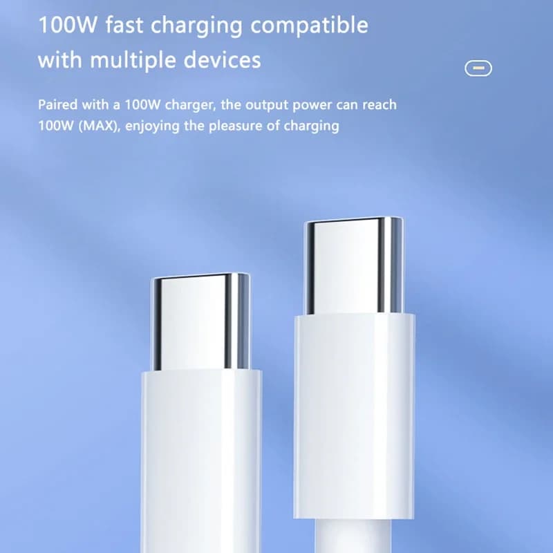 3 قطع PD 100W كابل USB C إلى USB Type C شحن سريع كابل بيانات لآيفون 17 15 15Pro هواوي سامسونج شاومي خط بيانات أبيض 1 متر 2 متر - 5