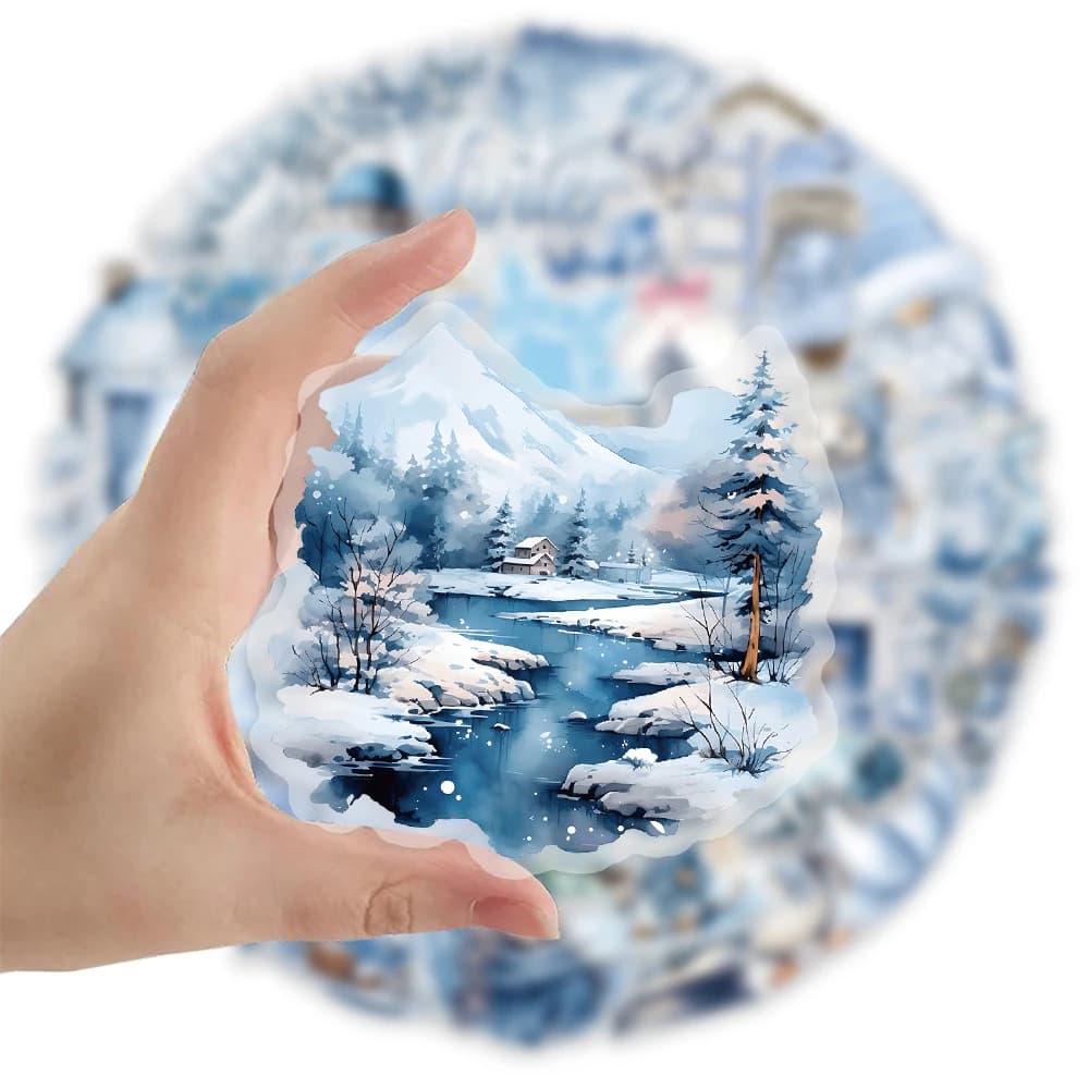 10/30/50PCS Cute Cartoon Blue Winter Graffiti Stickers Decoration Decals DIY Laptop Notebook Phone Stationery Sticker Kids Toys - 4