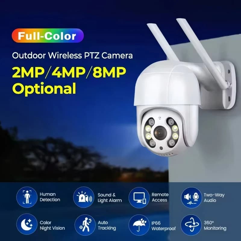 Outdoor V360pro 5MP 4K WiFi Security Camera, Full Color Night Vision, IP Smart Video Surveillance CCTV Home Monitor - 4
