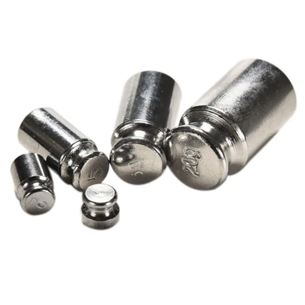 مجموعة معايرة دقيقة 1/5 قطع أوزان ميزان مطلي بالكروم 1 جرام 2 جرام 5 جرام 10 جرام 20 جرام 50 جرام 100 جرام لأدوات المنزل - 3