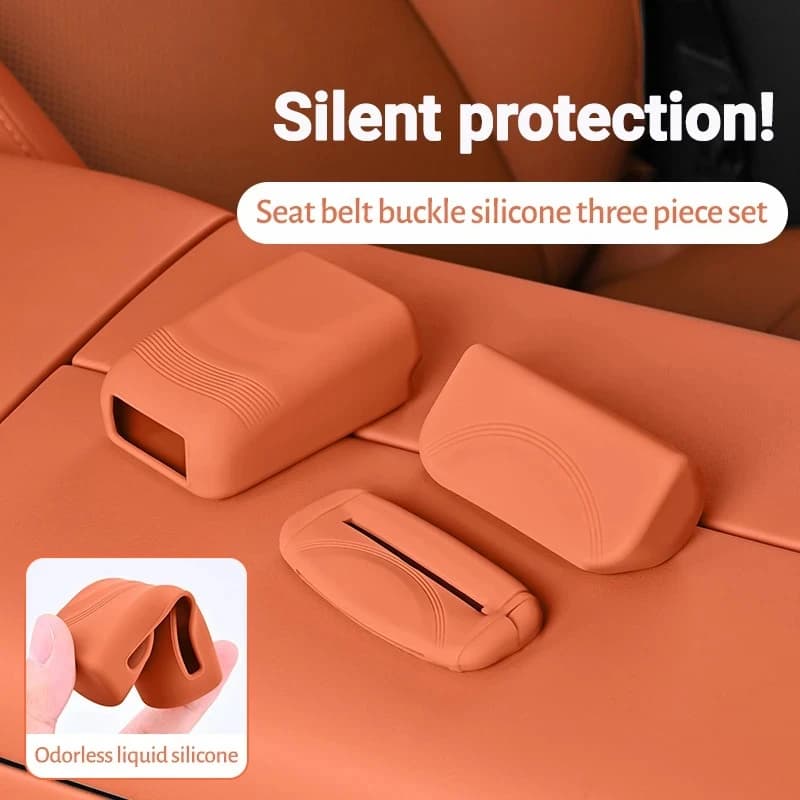 العالمي مقعد السيارة حزام المقبس الغطاء الواقي سيليكون سلامة السيارة حزام الأمان المضادة للخدش غطاء زر واقية - 3