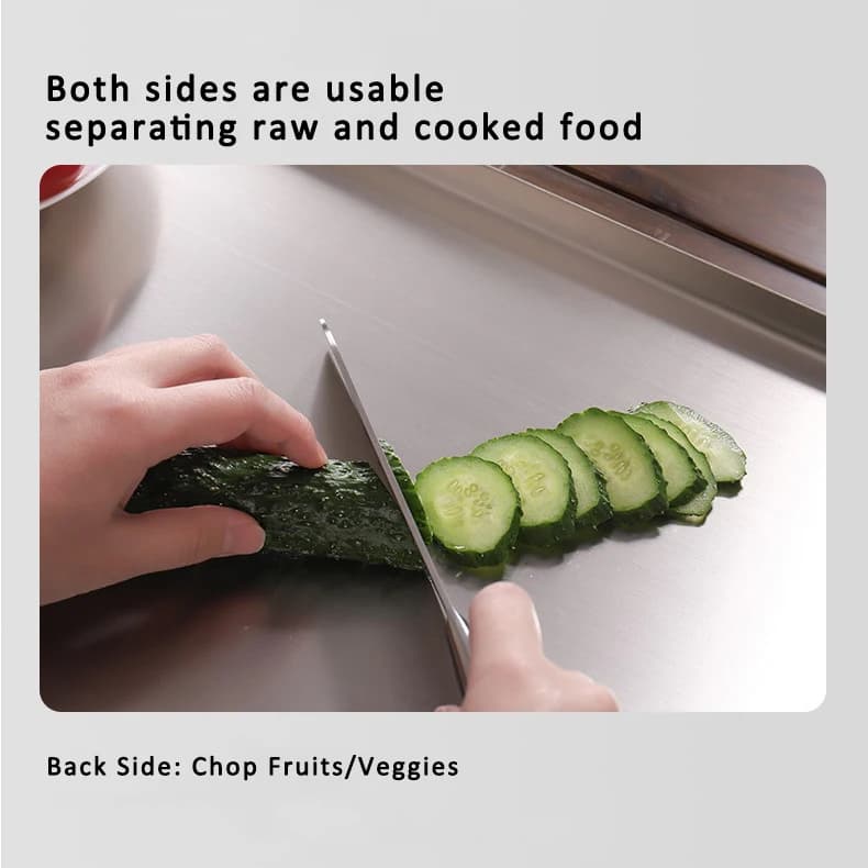 Stainless steel chopping board, metal noodle board and pastry board for kneading dough, suitable for kitchen and restaurant - 3