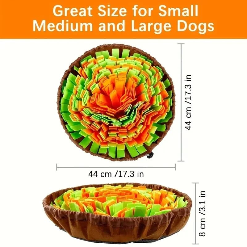 وسادة شم للحيوانات الأليفة من اللباد القابل للغسل حصيرة تغذية بطيئة قابلة للطي للكلاب لعبة حصيرة تدريب الكلاب على الشم - 6
