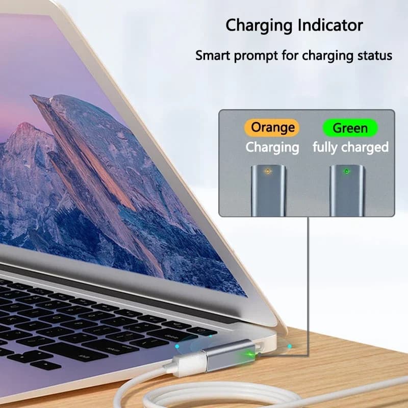 رأس شحن مغناطيسي من النوع C أنثى / DC5211 إلى Magsafe 1L / 2T لجهاز MacBook Air / Pro 45W 60W 85W Serie Like A1466,A1398,A1286... - 3