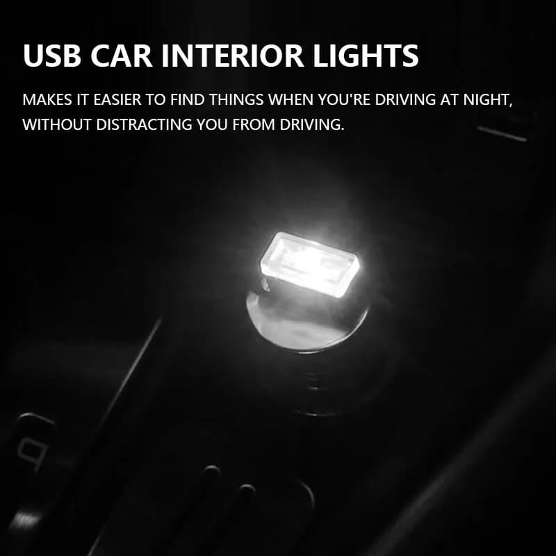 1/2/4PCS Mini USB LED Car Light Auto Interior Styling Atmosphere Decorative Lamps Emergency Lighting Portable Ambient Lights - 6