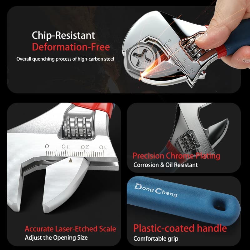 مفتاح قابل للتعديل العالمي المفك تراجع البلاستيك الكربون الصلب ورشة عمل ميكانيكية أدوات إصلاح اليد سيارة دراجة وجع - 3