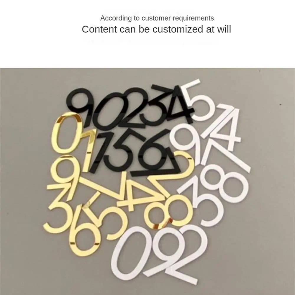 ملصقات أرقام ثلاثية الأبعاد ذاتية اللصق للمنزل، الخزانة، صندوق البريد، وأبواب الغرف - 3