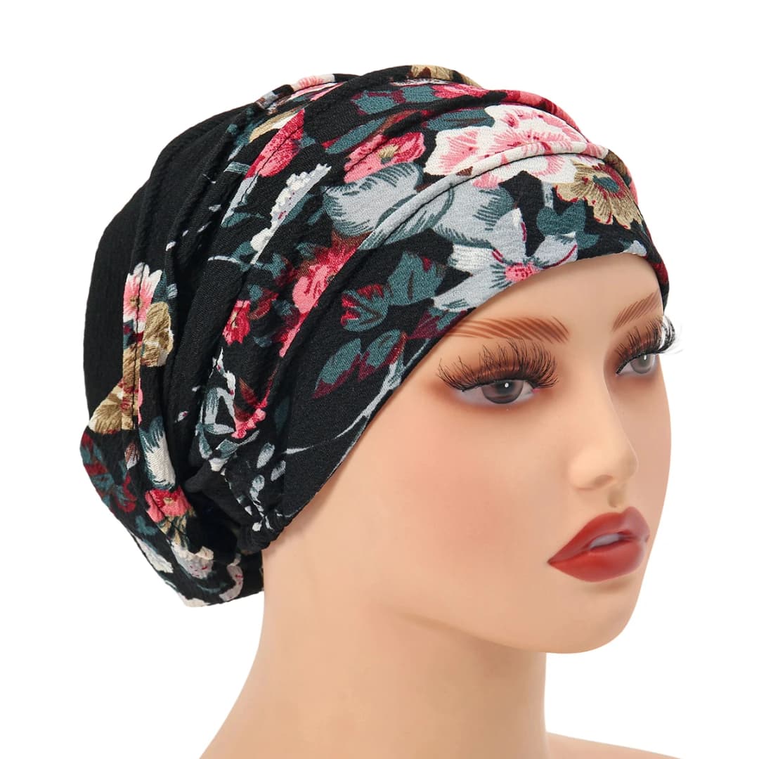 غطاء نوم ليلي مطبوع عليه زهور عصري، غطاء رأس مسلم للنساء، غطاء رأس ليوبارد، وشاح رأس للسيدات، غطاء مريح - 4