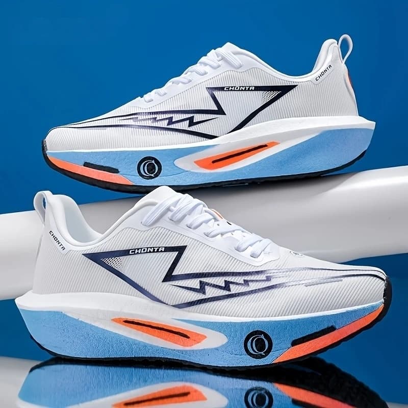 Men's Fashionable Casual Comfortable Sports Running Shoes - Breathable Fabric Upper, Non-Slip, Wear-Resistant, Shock-Absorbing Sole, Round-Toe Lace-Up Casual Running Shoes, Suitable for All Seasons - 4