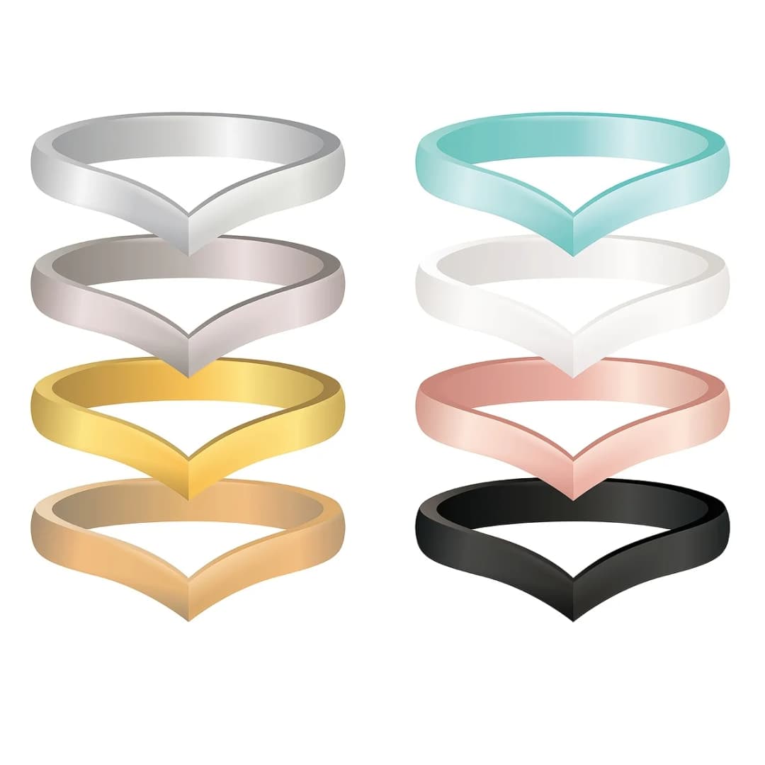 8 Pcs Colorful Silicone Rings for Her, 3mm Thin Stackable Rubber Wedding Bands Women Bright Colors Hypoallergenic Pinky Ring