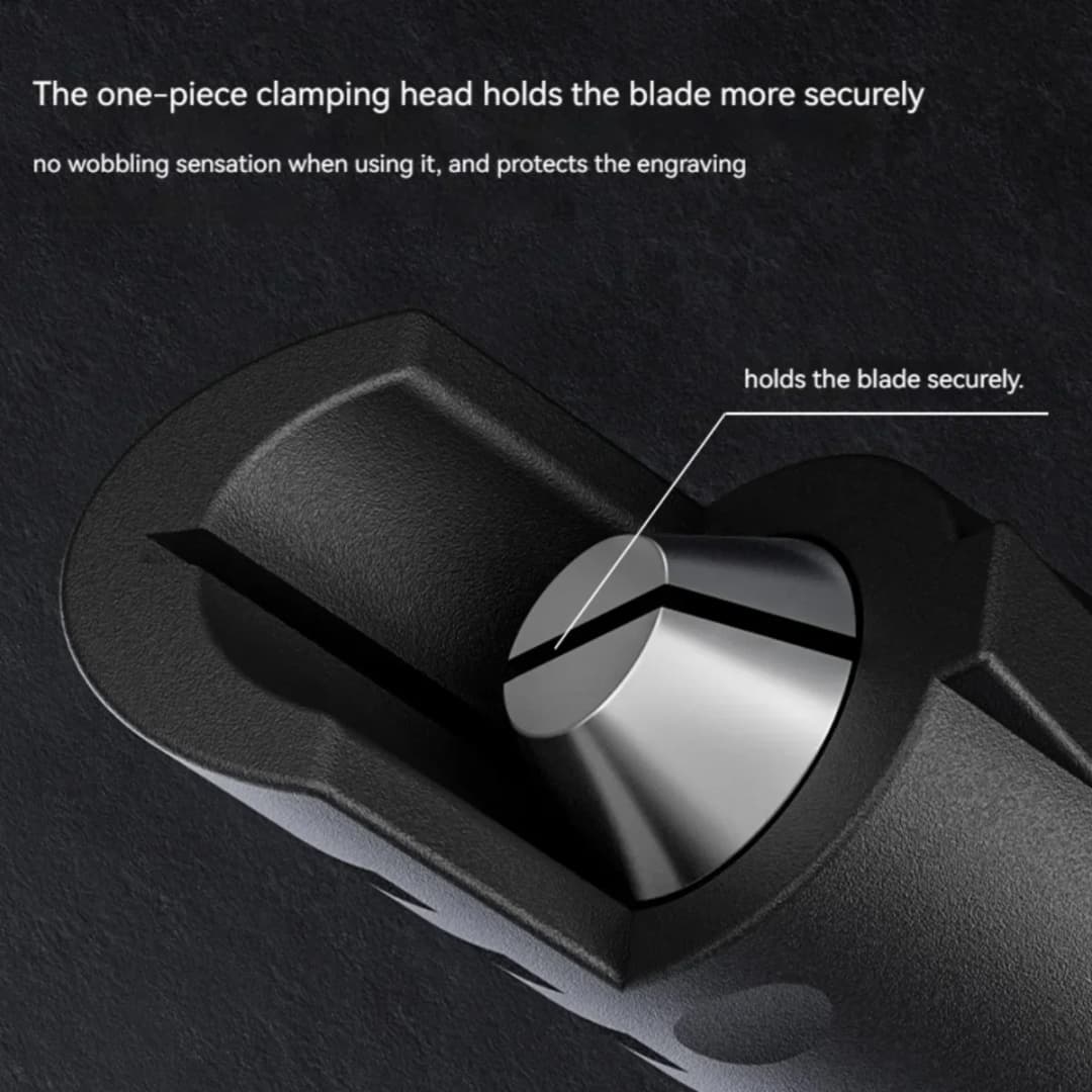 سكين نحت بمقبض ألمنيوم على شكل قلم مع 5 شفرات فنية على شكل حدوة حصان قابلة للاستبدال سكاكين خارجية - 2