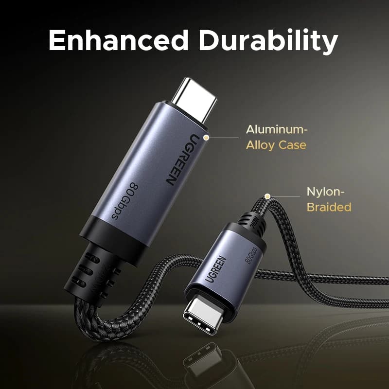 [80Gbps USB4] كابل UGREEN USB C إلى USB C 240 واط PD3.1 شحن سريع 16K 8K عرض فيديو لشاشات USB-C MacBook وظيفة كاملة - 6