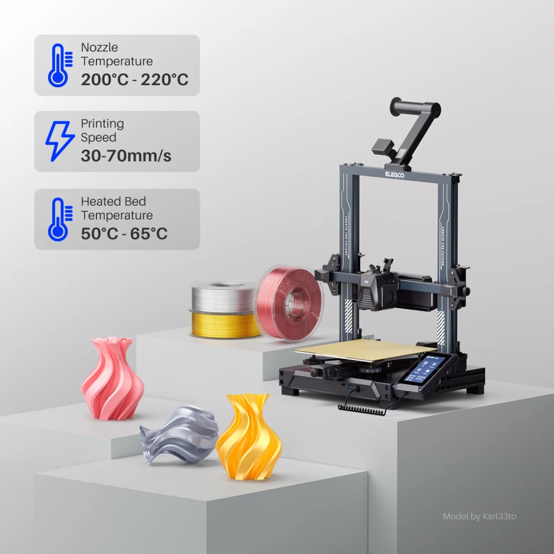 ELEGOO Silk PLA Filament 1.75mm 1KG,3D Printer Filament 1kg Gold Silver Fits for Most FDM 3D Printers - 5