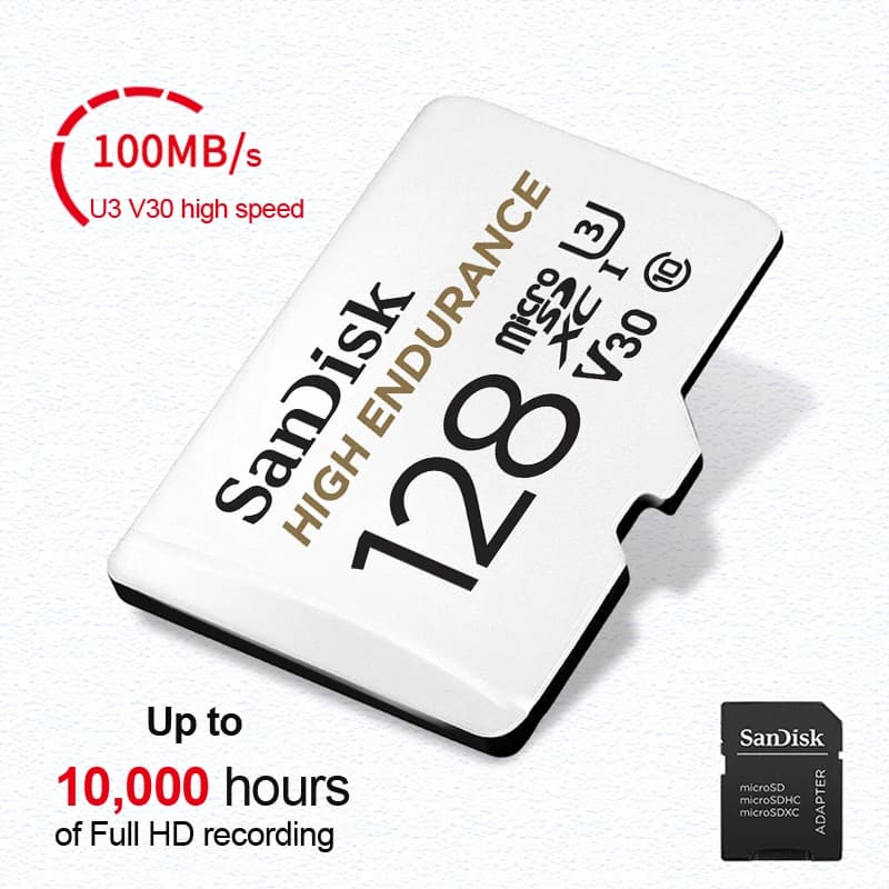 بطاقة ذاكرة SanDisk MAX ENDURANCE مايكرو إس دي 32 جيجابايت 64 جيجابايت 128 جيجابايت 256 جيجابايت بسرعة قراءة وكتابة عالية لمراقبة الفيديو U3 V30 4K للطائرات بدون طيار - 3