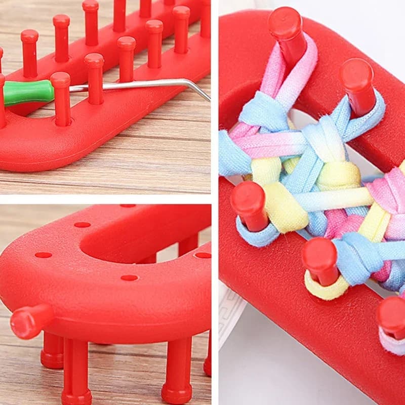 1 مجموعة مستطيل الجولة DIY الحياكة تلوح في الأفق وشاح سترة قبعة شال خياطة متماسكة اليدوية الحرفية النسيج تجديل أداة - 5