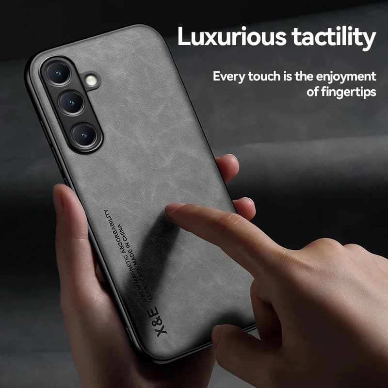 Luxury Leather Ultra Thin Phone Case For Samsung Galaxy S26 S25 S24 S23 S22 S21 Ultra Plus Silky Feel Soft Cover For Car Holder - 5