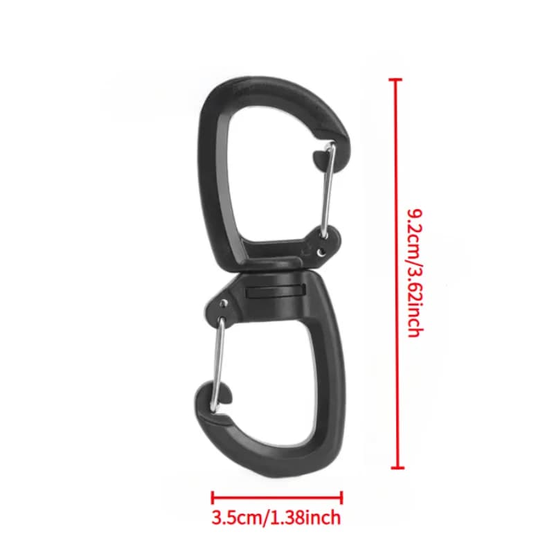 360 Rotating Double Carabiner Outdoor Swivels Clip Portable S Chain Hook Camping Double Hook Backpacks Keychains Carabiner - 6