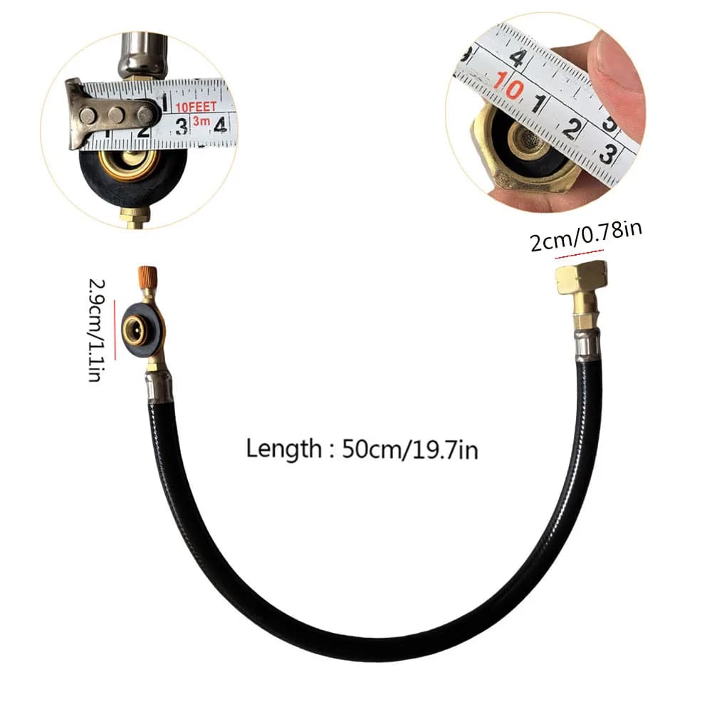 1Pc Rubber Leak-Proof Adapter Refill Tube Conversion Joint Gas Refill Pipe Tube Convertor Filling Tank Valve Braided Hose - 3