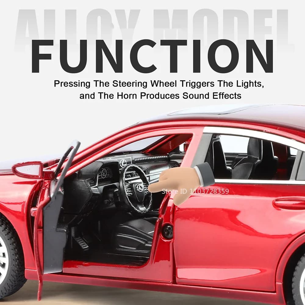 1:24 ES300H Q5 Car Toy Models Alloy Diecast Sound Light Doors Opened Exquisite Interior Shock Absorption Birthday Gifts for Boys - 4