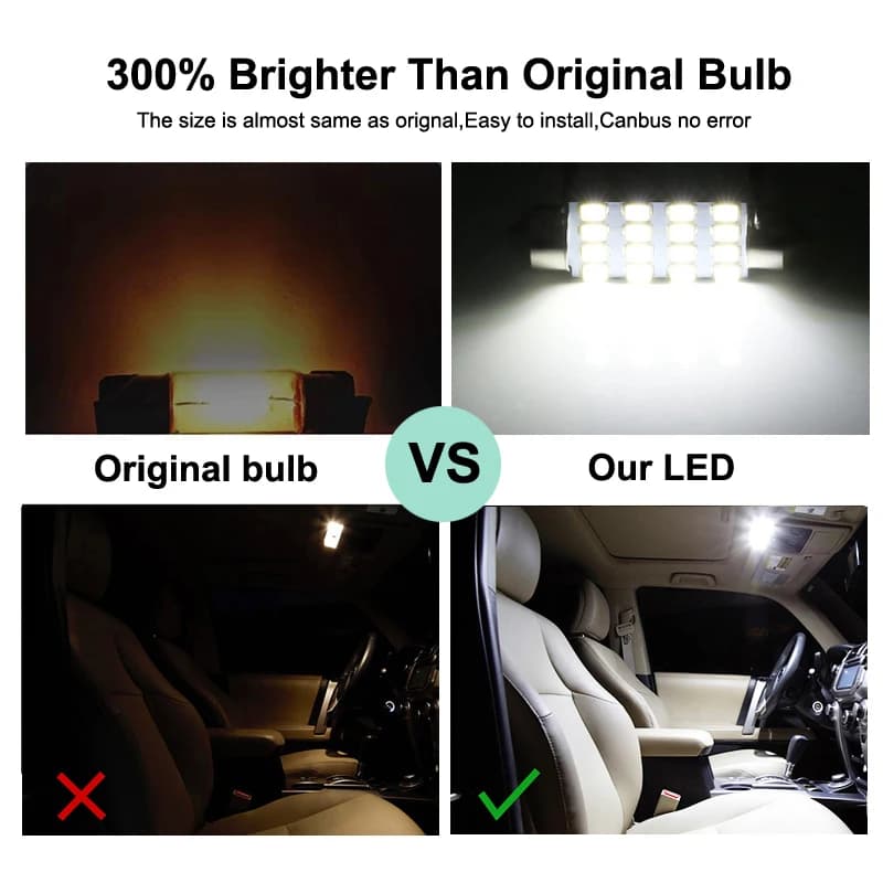 مجموعة مصابيح LED داخلية لسيارات فولفو V70 V50 V60 XC60 XC70 XC90 C30 C70 S40 S60 S70 S80 S90، مصباح صندوق السيارة Canbus - 3