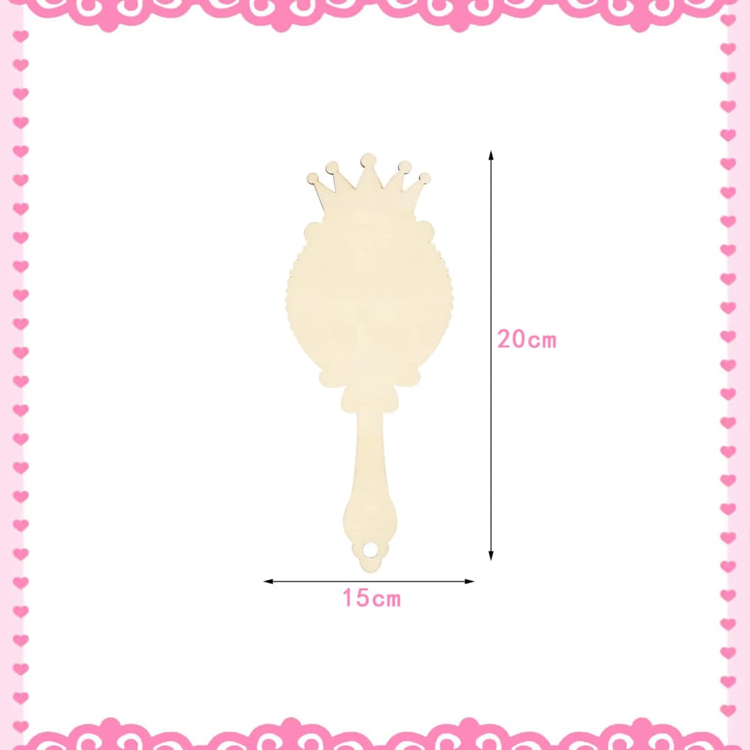 12 مرآة خشبية للأطفال، لتزيين مرايا الأميرة، هدية عيد ميلاد يدوية، مستلزمات حفلات - 2