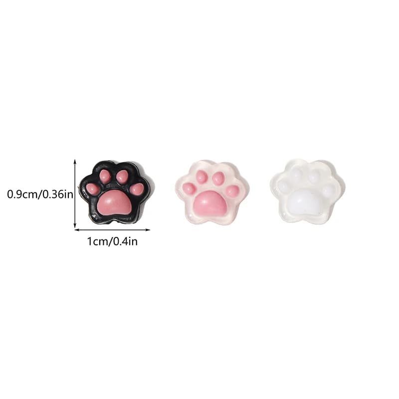 10/5Pcs Cat Paw Nail Charm Resin Cartoon Manicure Ornaments Mini 3D Nail Art Decoration - 6
