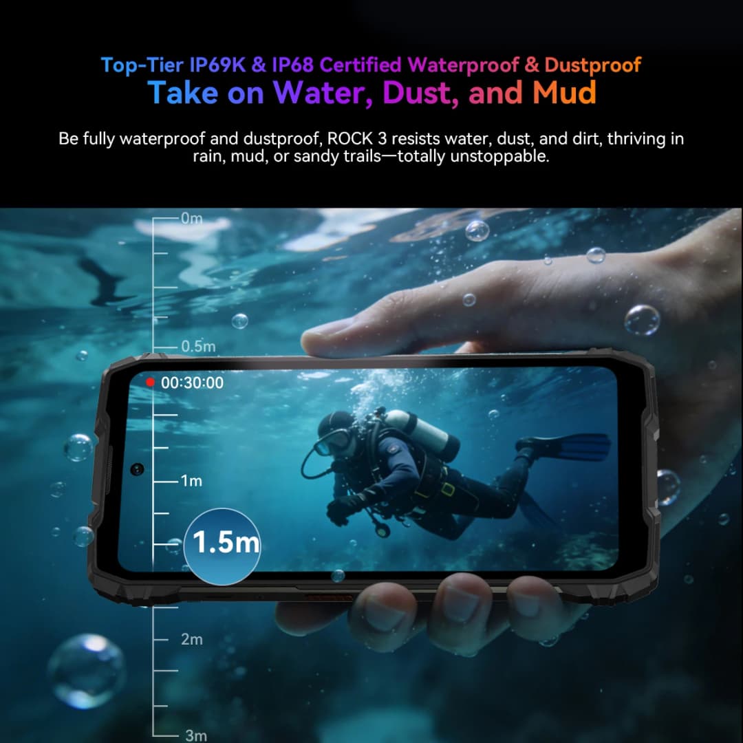 Blackview ROCK 3 Rugged Smartphone Android 15 6.78'' 2.4K Display Ultra-long standby time 10000mAh Thermal Imaging Backed by FLI - 4