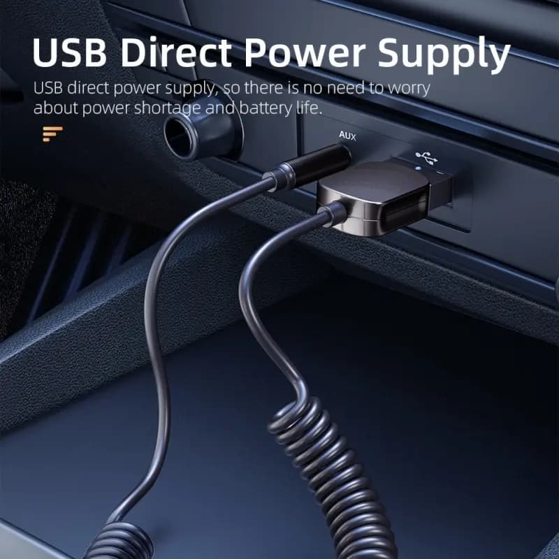 إيسونجير محول بلوتوث USB إلى AUX، جهاز استقبال بلوتوث للسيارة، يدعم المكالمات بدون استخدام اليدين، إرسال BT - 2