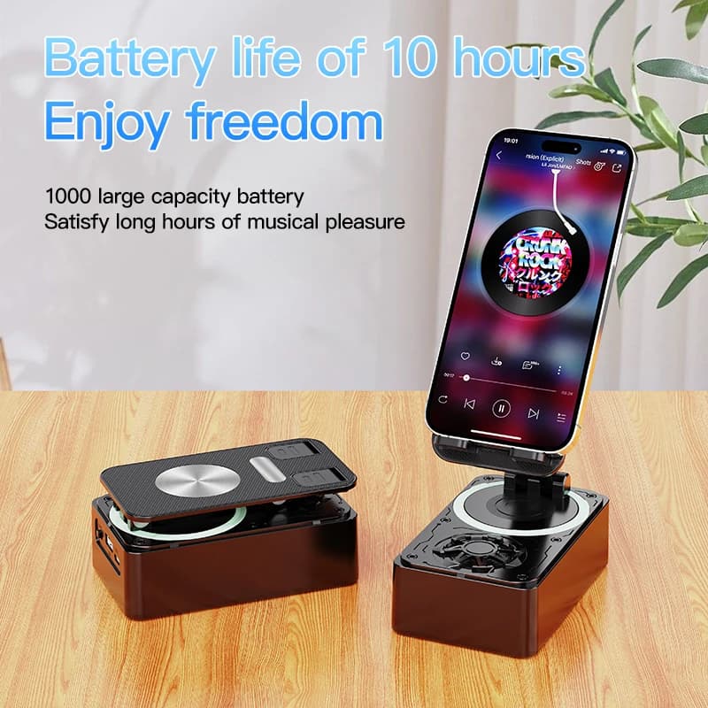 3-in-1 Bluetooth Speaker Phone Power Bank Foldable Wireless Speaker Phone Stand with Anti-Slip Pads For Video Meeting Live - 4