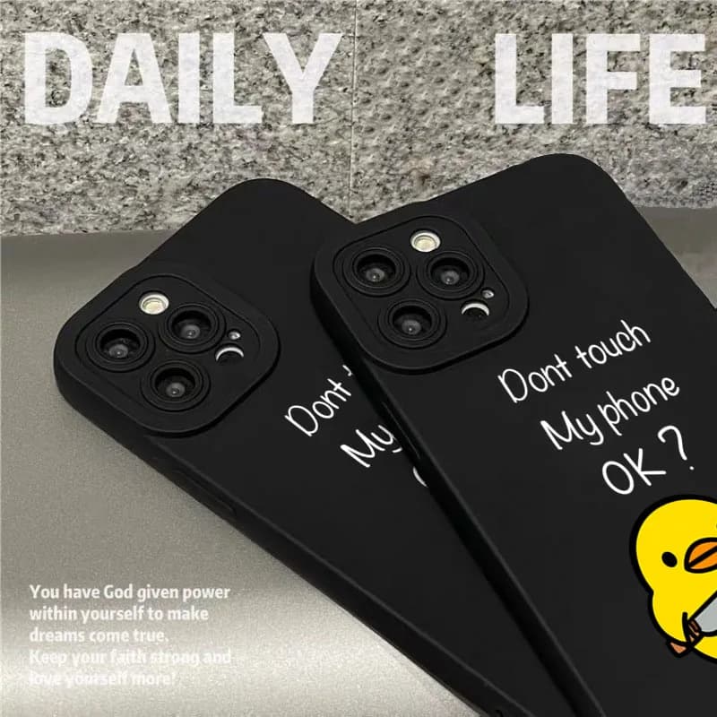 جراب هاتف سيليكون على شكل بطة كرتونية لطيفة لآيفون 17 و16 برو ماكس و16e و15 و14 و13 و12 و11 وXS وX وXR و7 و8 بلس - 6