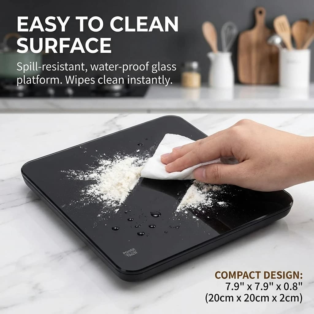 ميزان مطبخ رقمي بشاشة LED مع مؤقت USB، دقيق حتى 3 كجم/0.1 جرام لوحدات الأونصة/جرام/مل، مثالي للإسبريسو - 3