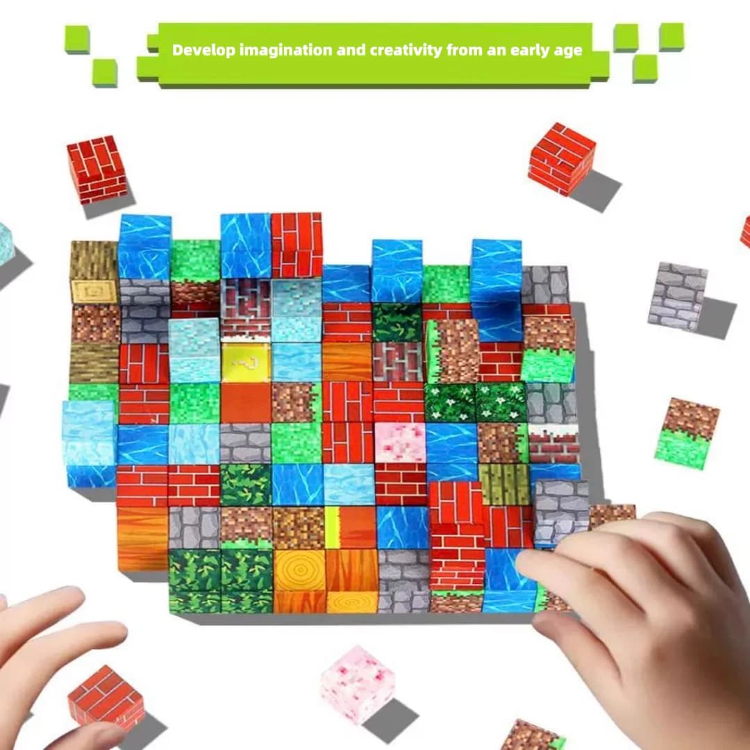 صندوق تخزين مكعبات البناء TNT، مكعبات مغناطيسية، مجموعة تجميع يدوية للأطفال - 5