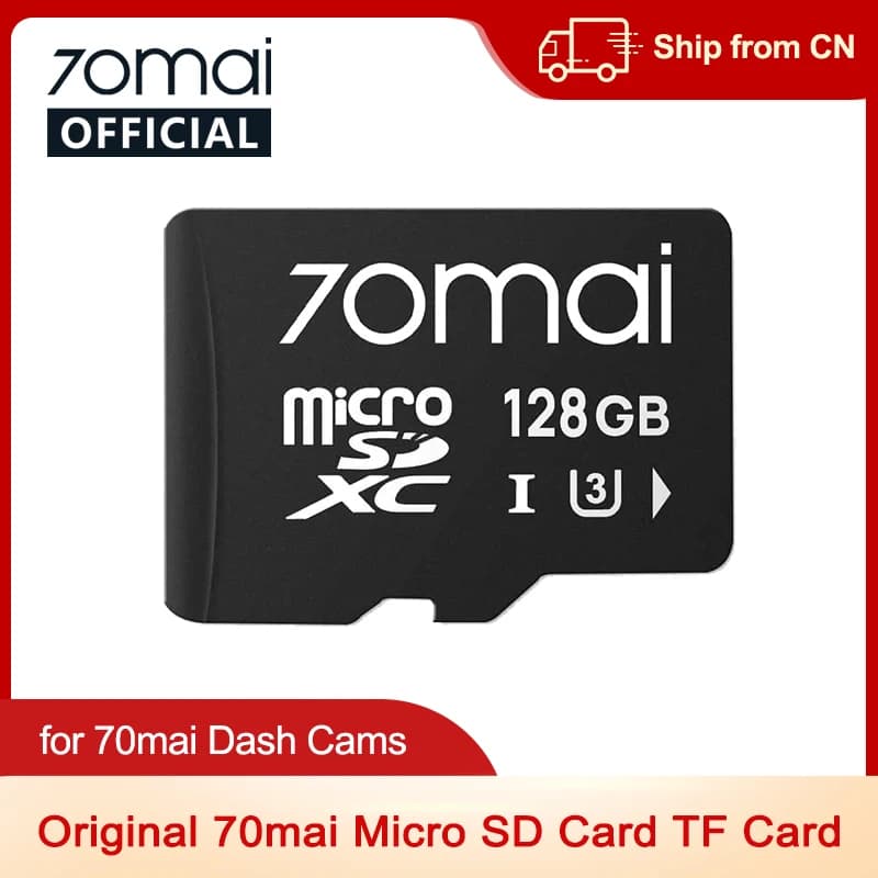 بطاقة ذاكرة 70mai مايكرو SD بطاقة TF بمستوى UHS-3 متوافقة مع 70mai T800 وX800 وA810 وA510 وA800SE وA800S وA500S وA200