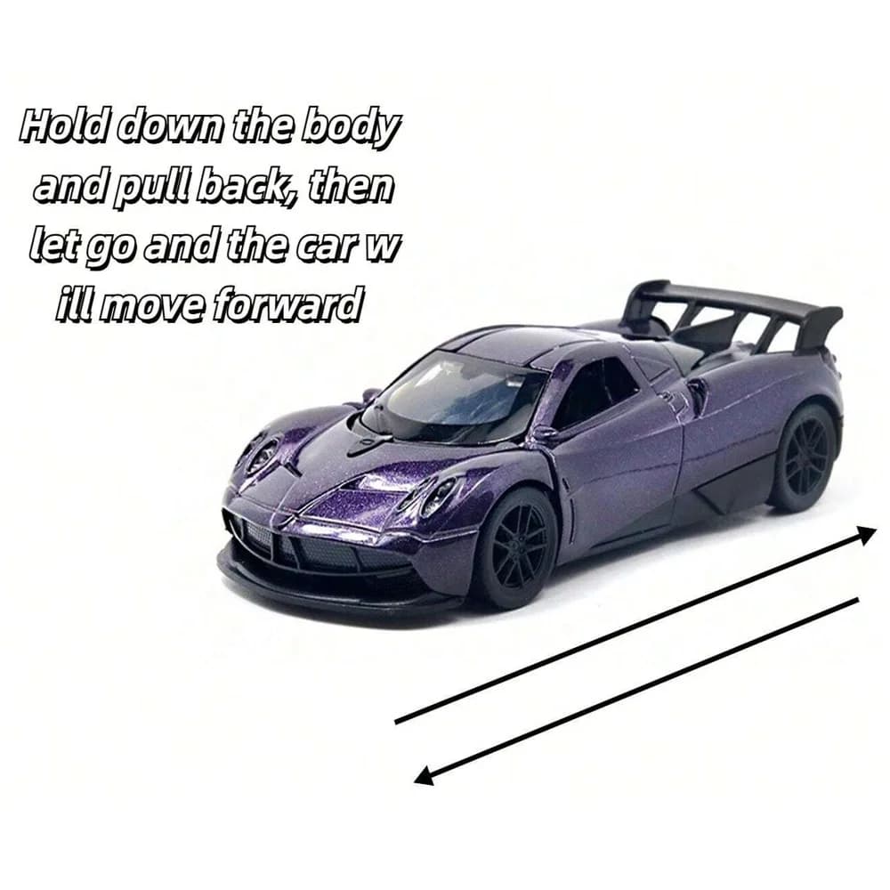 موديل سيارة رياضية محاكاة بمقياس 1:36 من سبائك معدنية مع أبواب وغطاء محرك يفتحان، هدية قابلة للجمع للشباب - 5