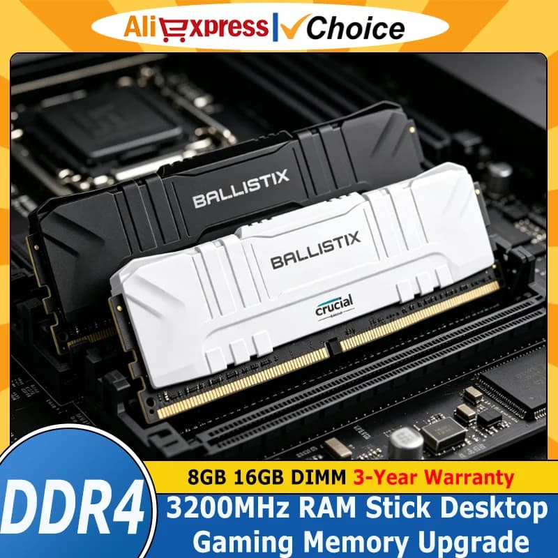 Crucial Ram Desktop DDR4 8GB 16GB 32GB 3200MHz Ballistix Platinum Game XMP 2.0 Support RAM Stick 3200MHz For Computer Operation