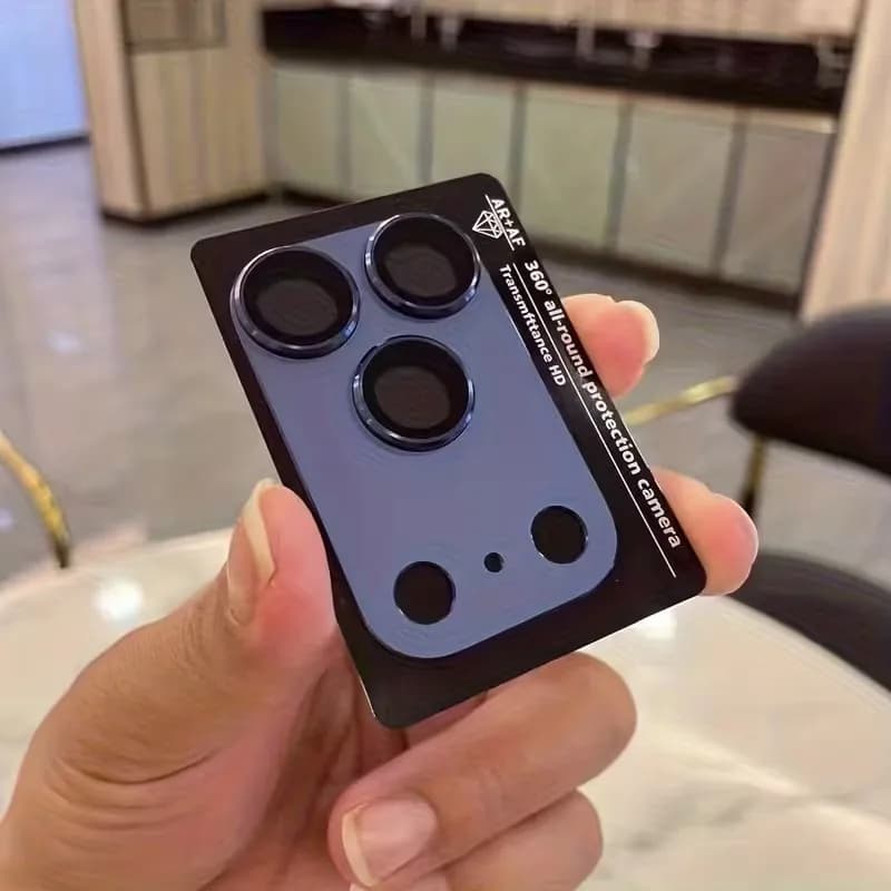 1pc Protective Film for iPhone 17 Pro Max/iPhone 17 Pro/17 Air Full Coverage Ultra-Thin Camera Lens Protector Metal Frame - 4