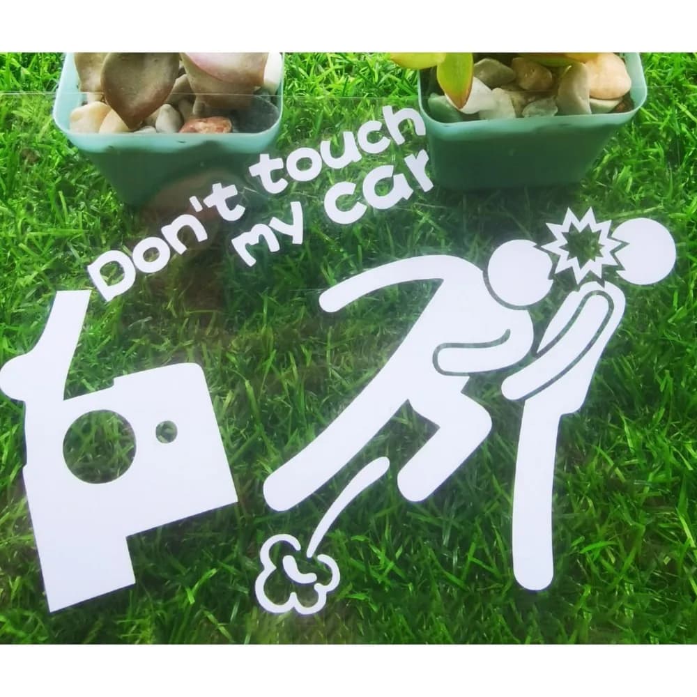 ملصق سيارة لا تلمس سيارتي إبداعي مضحك شخصي ملصقات تزيين السيارة ملحقات نافذة السيارة ملصق جسم السيارة - 2