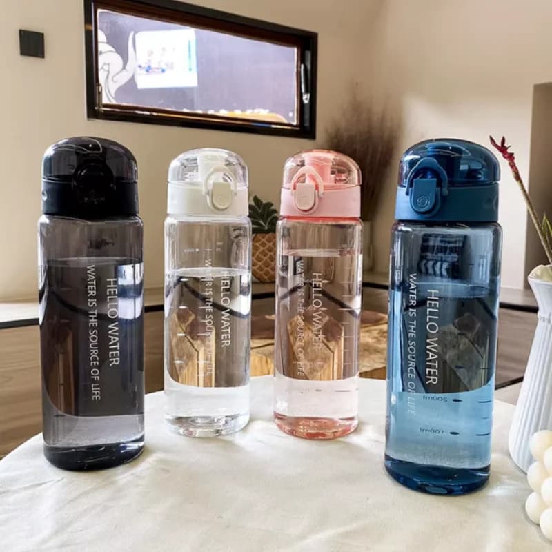 زجاجة مياه شفافة سعة 780 مل، كوب رياضي محمول للسفر ومضاد للتسرب للشرب، كوب زجاجة بلوري للياقة البدنية في صالة الألعاب الرياضية والمدرسة الخارجية - 3