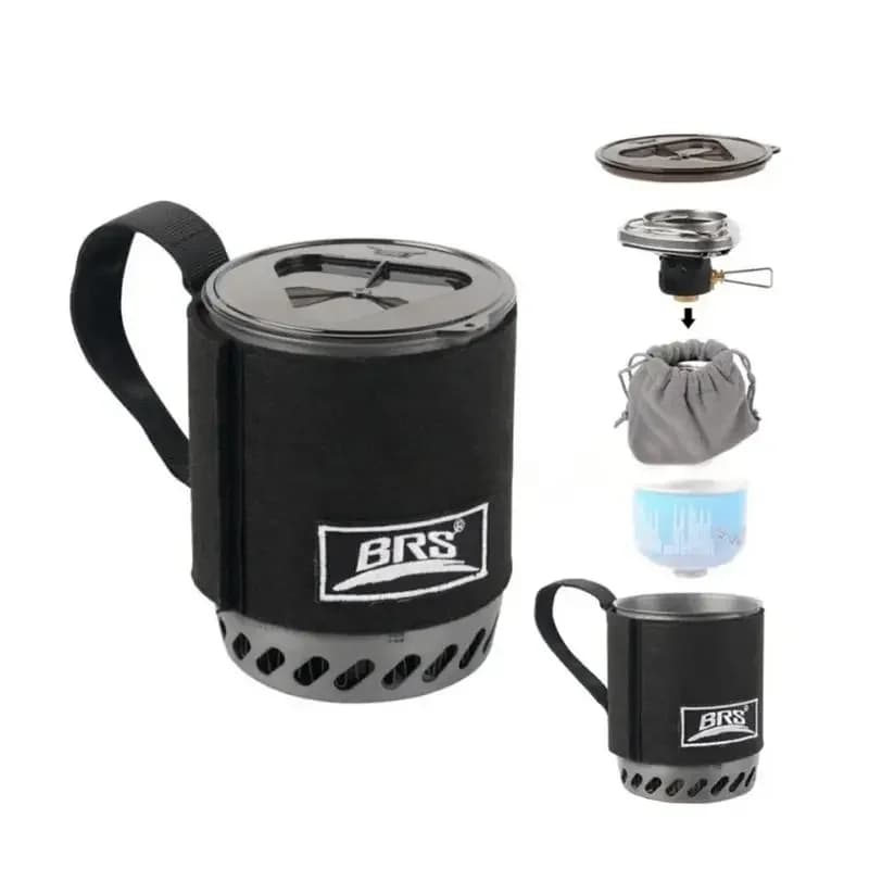 BRS 61 Jet Boil Camping Pot Stove With Heat Exchanger Portable Gas Stove Quick Burn Coffee Cup Furnace Backpacking Camp Burner - 6