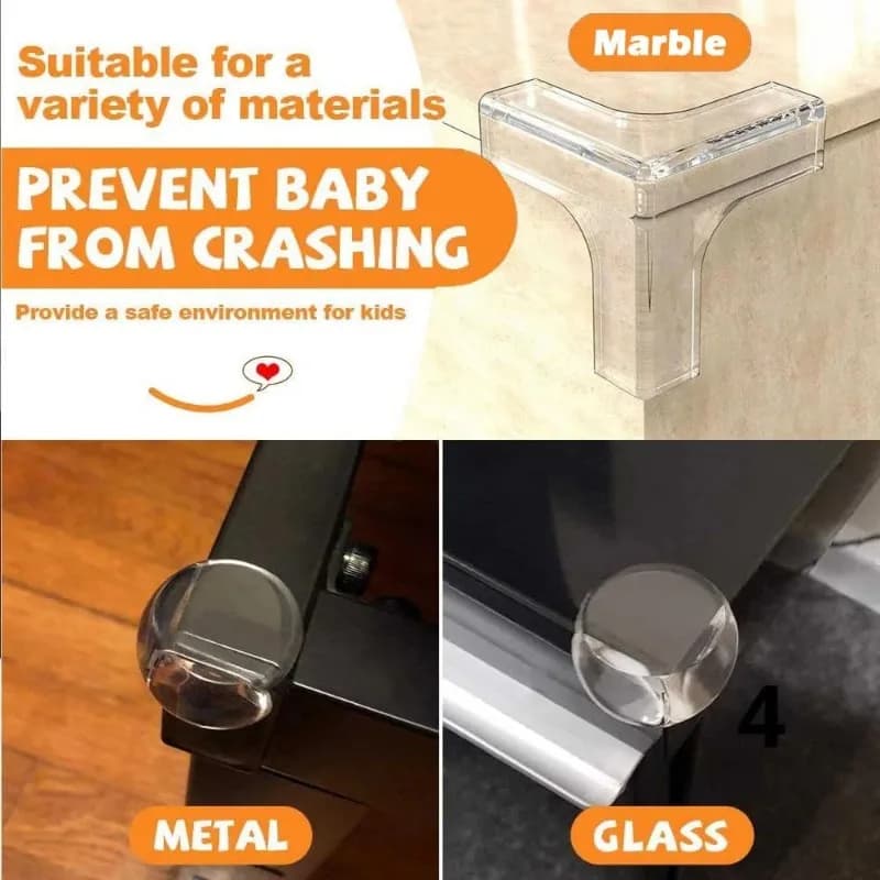 واقي حافة الطاولة من السيليكون لسلامة الأطفال، شفاف وناعم، مضاد للتصادم - 5