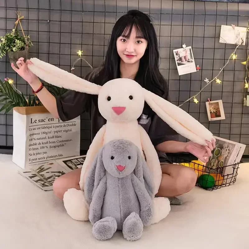 35cm Stuffed Long Ear Rabbit Soft Plush Toy Cute Bunny Cartoon Animal Sleeping Doll Kids Baby Soothing Doll Birthday Easter Gift - 5