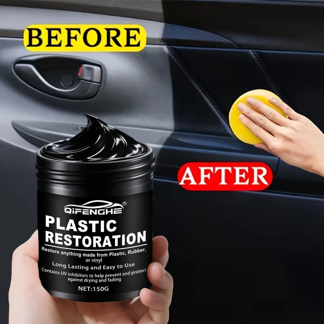 Car Plastic Restorer Polish Paste 150g - Tire, Interior & Bumper Shine & Protection, Long-Lasting Gloss, Automotive Plastic Care - 2