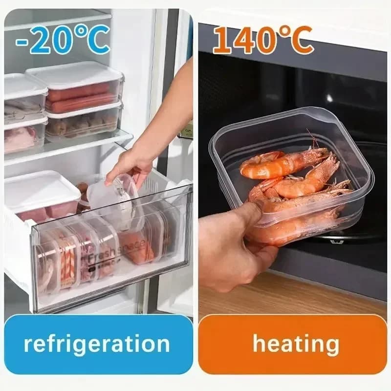 1/10PC Small Food Preservation Boxes Refrigerator Frozen Meat Vegetable Fresh-Keeping Box Transparent Kitchen Sealed Storage Box - 5