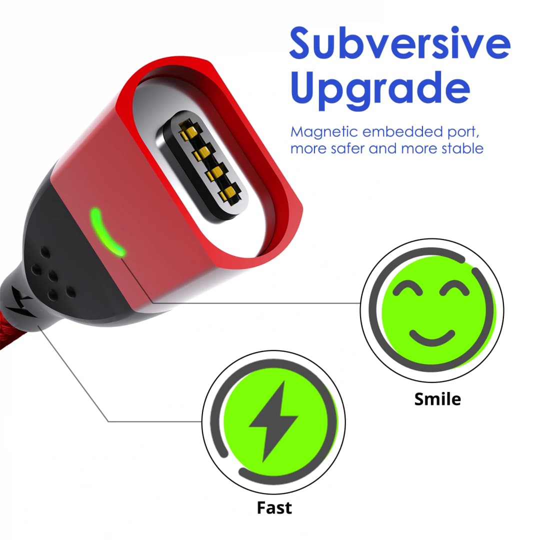 FONKEN المغناطيسي مايكرو USB نوع C كابل شحن سريع بيانات سلك الحبل شاحن مغناطيسي USB نوع C كابل لهواوي xiaomi 13 برو - 3