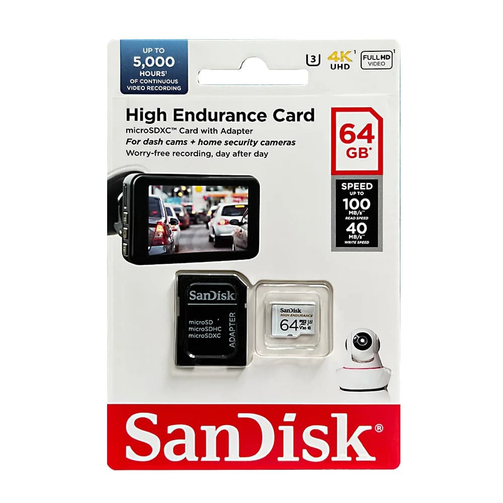 بطاقة ذاكرة SanDisk MAX ENDURANCE مايكرو إس دي 32 جيجابايت 64 جيجابايت 128 جيجابايت 256 جيجابايت بسرعة قراءة وكتابة عالية لمراقبة الفيديو U3 V30 4K للطائرات بدون طيار - 6