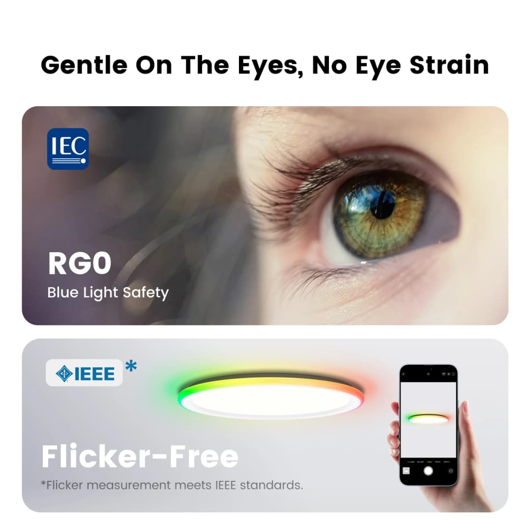 إضاءة سقف ذكية YEELIGHT RGB Mars مع جهاز تحكم عن بعد 16 تأثيرات إضاءة ملونة RGB 6500K لتطبيق Mi Home Google - 6