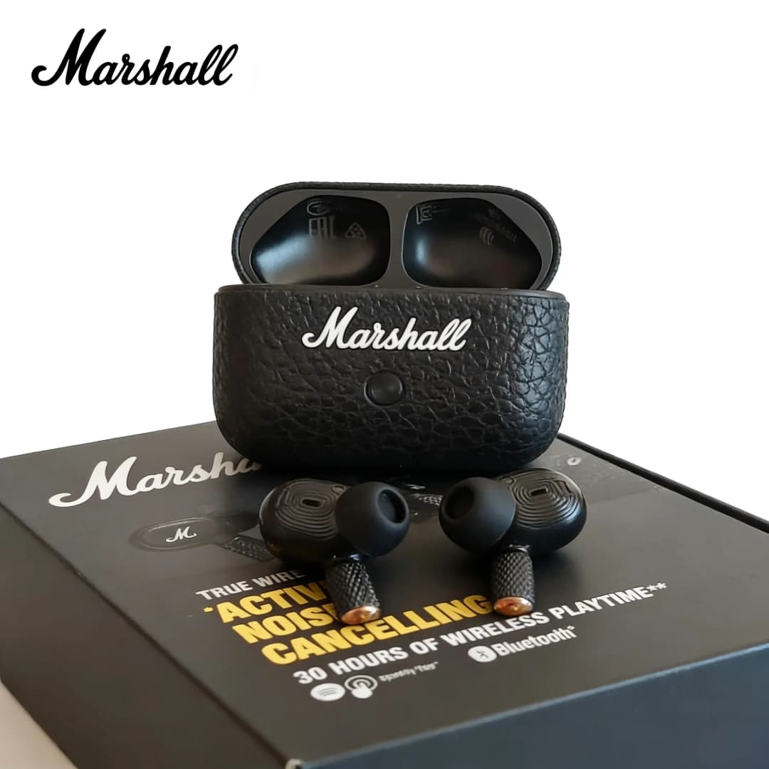 سماعات أذن Marshall MOTIF II 2 ANC لاسلكية بتقنية Bluetooth مع إلغاء الضوضاء النشط إصدار أسود وذهبي HK