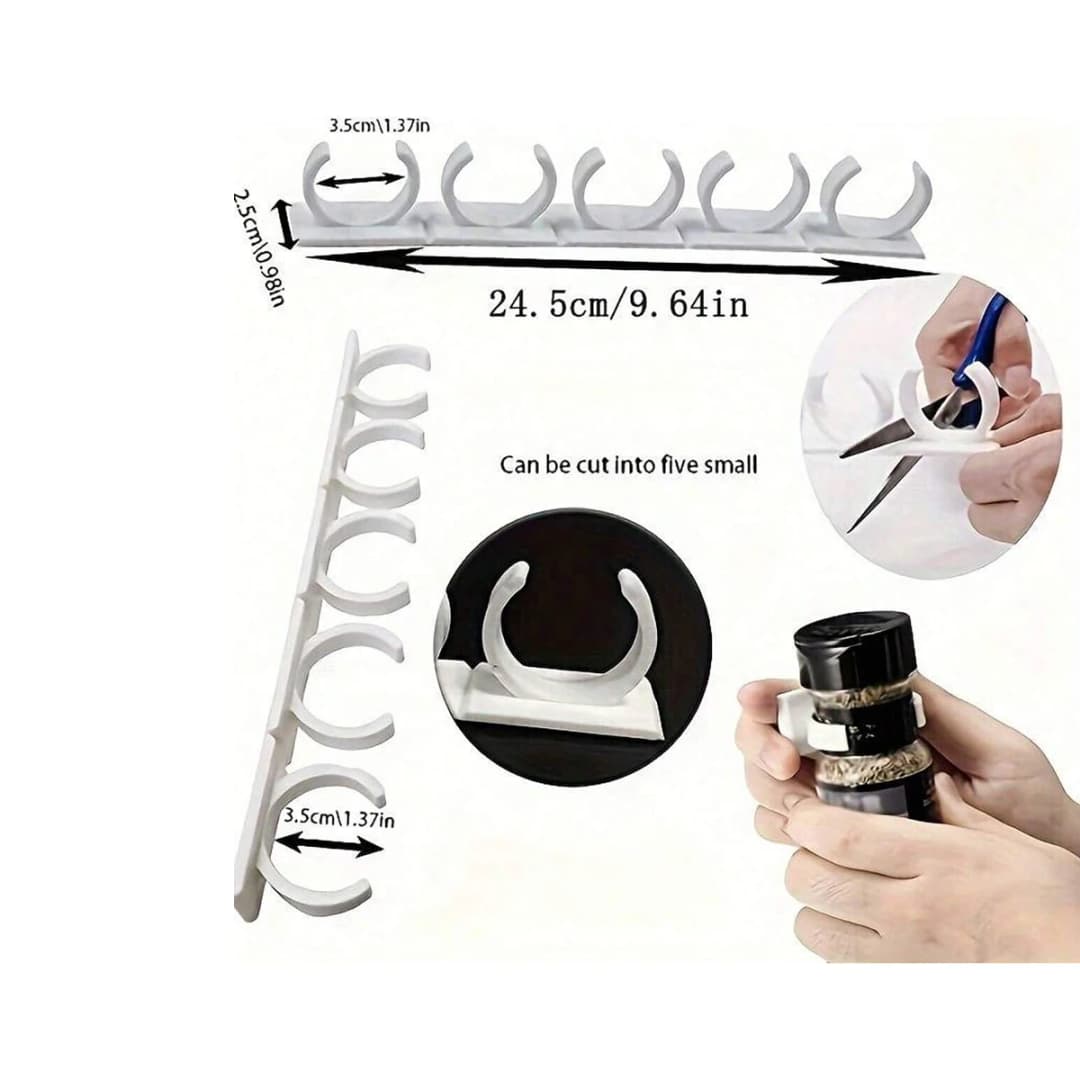 1pc-20/4 rows,wall mounted space saving seasoning cans and bottle holders,non perforated hanging seasoningbottle classification - 2